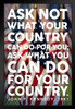 President John F Kennedy Ask Not JFK Famous Motivational Inspirational Quote Flag Black Wood Framed Poster 14x20