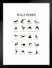 Workout Posters For Home Gym Yoga Poses Reference Chart Studio Black White Exercise Motivational Class Matted Framed Art Wall Decor 20x26