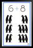 6 Plus 8 Penguins Math Classroom Education Penguin Poster Penguin Home Decor Gentoo Penguin Wall Decor Arctic Ice Animal Wildlife Art Print Snow Nature Print Black Wood Framed Art Poster 14x20