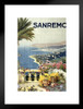 Sanremo Italy Coastal Town Vintage Travel Matted Framed Art Print Wall Decor 20x26 inch