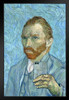 Vincent Van Gogh Selfie Portrait Painting Funny Van Gogh Wall Art Impressionist Portrait Painting Style Fine Art Home Decor Realism Artwork Decorative Wall Decor Black Wood Framed Art Poster 14x20