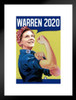 Elizabeth Warren 2020 Rosie the Riveter Campaign Matted Framed Art Print Wall Decor 20x26 inch