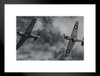 World War II Dogfight Spitfire Fighter Planes Matted Framed Art Print Wall Decor 20x26 inch