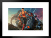 Futuristic Space Female Warrior Exploration by Vincent Hie Matted Framed Art Print Wall Decor 20x26 inch