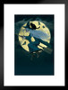 Witch Flying Broom Moon by Vincent Hie Matted Framed Art Print Wall Decor 20x26 inch