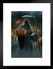 Come And Get It Grim Reaper Holding Football by Vincent Hie Fantasy Matted Framed Art Print Wall Decor 20x26 inch