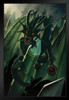 Green Doom Dragon with Missiles by Vincent Hie Art Print Black Wood Framed Poster 14x20
