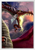 The Wretched Dragon Tom Wood Fantasy Art White Wood Framed Poster 14x20