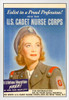 Join The US Cadet Nurse Corps WPA War Propaganda White Wood Framed Poster 14x20