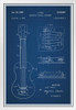 Les Paul Electric Guitar Pickup Sketch Official Patent Blueprint White Wood Framed Poster 14x20