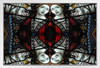 Virgin Mary Mosaic Kaleidoscopic Image Stained Glass White Wood Framed Poster 20x14