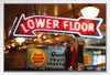 Neon Sign Lower Floor Pike Place Market Seattle Photo Photograph White Wood Framed Poster 20x14