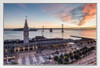 Ferry Building Sunrise San Francisco California Photo Photograph White Wood Framed Poster 20x14