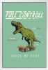 Cheerful Tyrannosaur Rides on Skateboard White Wood Framed Poster 14x20