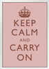 Keep Calm Carry On Motivational Inspirational WWII British Morale Light Pink Teamwork Quote Inspire Quotation Gratitude Positivity Support Motivate Good Vibes White Wood Framed Art Poster 14x20