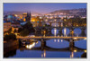 Bridges Over Vltava River Prague Czech Republic Photo Photograph White Wood Framed Poster 20x14