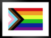 Pride Flag Black Brown LGBTQIA Pride Rainbow Flag Black Lives Matter BLM Trans Pride Matted Framed Art Wall Decor 20x26