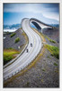 Atlantic Road Storseisundet Bridge Two Bikers On Motorcycles Photo Photograph White Wood Framed Poster 14x20