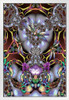 Dragonfly Fractal White Wood Framed Poster 14x20