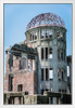 Atomic Bomb Dome at Hiroshima Peace Memorial Photo Photograph White Wood Framed Poster 14x20