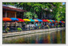 San Antonio Texas River Walk Paseo del Ro in Color Photo Photograph White Wood Framed Poster 20x14