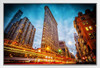 New York State of Mind Flatiron Building at Dusk Photo Photograph White Wood Framed Poster 20x14