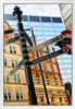 Signpost in London Buckingham Palace Westminster Abbey Underground Photo Photograph White Wood Framed Poster 14x20