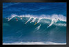 Surfers Riding Wave Hawaii Surfing Photo Photograph Summer Beach Surfboard Black Wood Framed Poster 14x20