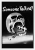 Someone Talked Skull World War II Propaganda Poster Protect Our Troops Military Death Motivational White Wood Framed Art Poster 14x20