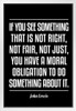 John Lewis If You See Something That Is Not Right Famous Motivational Inspirational Quote Civil Rights Activist Picture Good Trouble Education Quotes Make Rep White Wood Framed Art Poster 14x20