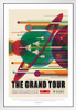 The Grand Tour NASA Space Retro Travel Vintage JPL Planets Exploration Science Fiction SciFi Tourism Astronaut Geeky Nerdy Solar System Map Galaxy Classroom White Wood Framed Art Poster 14x20