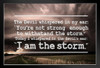 I Am The Storm Quote Motivational Inspirational Stormy Sky Photo Teamwork Inspire Quotation Gratitude Positivity Support Motivate Sign Good Vibes Social Work Black Wood Framed Art Poster 14x20