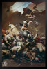 The Destroyer by Frank Frazetta Wall Art Gothic Fantasy Decor Frank Frazetta Artwork Scary Art Prints Horror Battle Posters Frazetta Illustration Death War Gore Black Wood Framed Art Poster 14x20