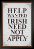 Help Wanted Irish Need Not Apply Vintage Historical History Sign Irish Pub Black Wood Framed Art Poster 16x22