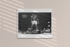 Muhammad Ali  vs Sonny Liston KO Poster Wall Art Vintage Decor Man Cave  World History Classroom Decoration Black and White Boxing Art of Sport Photographs Cool Wall Art Print Poster 36x24