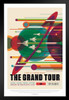 The Grand Tour NASA Space Retro Travel Vintage JPL Planets Exploration Science Fiction SciFi Tourism Astronaut Geeky Nerdy Solar System Map Galaxy Classroom Stand or Hang Wood Frame Display 9x13