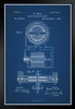 Nikola Tesla Electro Magnetic Motor 1888 Official Patent Blueprint Electrical Engineer Inventor Science Classroom Educational Chart Sign Stand or Hang Wood Frame Display 9x13