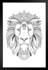 Lion Tribal Pattern Coloring Poster For Adults Relaxation Activity Social Distancing Color Your Own Arts and Crafts Stand or Hang Wood Frame Display 9x13