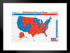 Joe Biden 2020 Electoral College Map President Election Results Road to 270 Votes Blue Red States Bye Don Kamala Harris Matted Framed Art Wall Decor 20x26