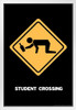 Student Crossing College Humor White Wood Framed Poster 14x20