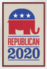 Vote Republican 2020 Elephant Logo Cream Campaign White Wood Framed Art Poster 14x20