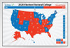 Joe Biden 2020 Electoral College Map President Election Results Road to 270 Votes Blue Red States Bye Don Kamala Harris White Wood Framed Poster 14x20