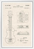 Les Paul Electric Guitar Pickup Sketch Official Patent Diagram White Wood Framed Poster 14x20