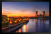 Sunset Over Willamette River Portland Oregon Photo Photograph Art Print Stand or Hang Wood Frame Display Poster Print 13x9