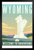 Wyoming Welcome To Adventure Retro Travel Art Print Stand or Hang Wood Frame Display Poster Print 9x13