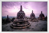Borobudur Temple Compounds Java Indonesia Photo Photograph White Wood Framed Poster 20x14
