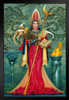 5papisa Drako High Priestess Golden Staff Dragon by Ciruelo Wizard Priest Fantasy Painting Gustavo Cabral Art Print Stand or Hang Wood Frame Display Poster Print 9x13