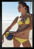 Sexy Young Woman in Bikini Holding Volleyball Photo Photograph Art Print Stand or Hang Wood Frame Display Poster Print 9x13