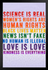Science Is Real Black Lives Matter Womens Rights LGBTQIA Kindness Rainbow Purple Art Print Stand or Hang Wood Frame Display Poster Print 9x13