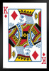 King of Diamonds Playing Card Art Poker Room Game Room Casino Gaming Face Card Blackjack Gambler Black Wood Framed Art Poster 14x20